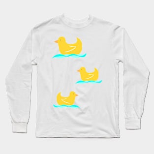 Yellow ducks swimming sticker pack Long Sleeve T-Shirt